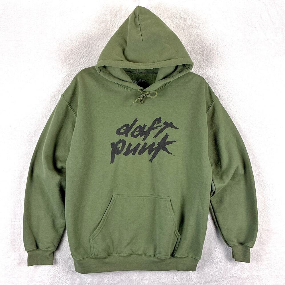 Daft Punk Hoodie Mens M Green Official Merch French House EDM Festival Skate